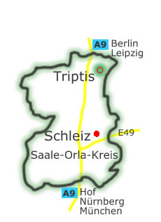 Karte vom Saale-Orla-Kreis, Grundschule in Triptis